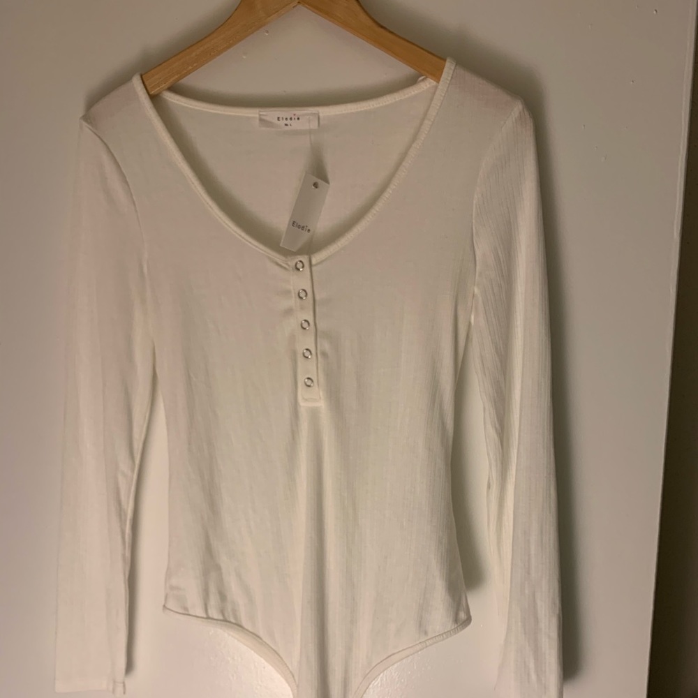 🌸 NWT Elodie Cream Thong Bodysuit